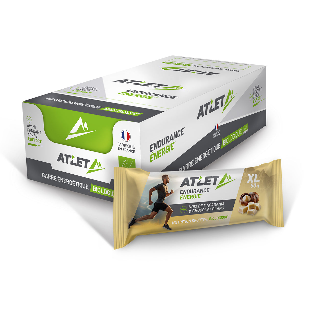 Pack de 25 Barres Energétiques Noix de macadamia & Chocolat blanc Bio