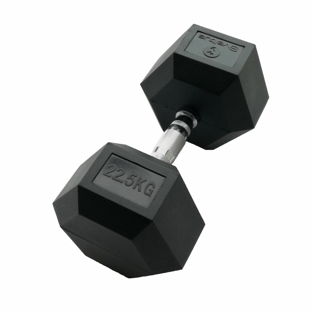 Haltère hexagonal caoutchouc 22,5Kg SVELTUS - FitnessBoutique